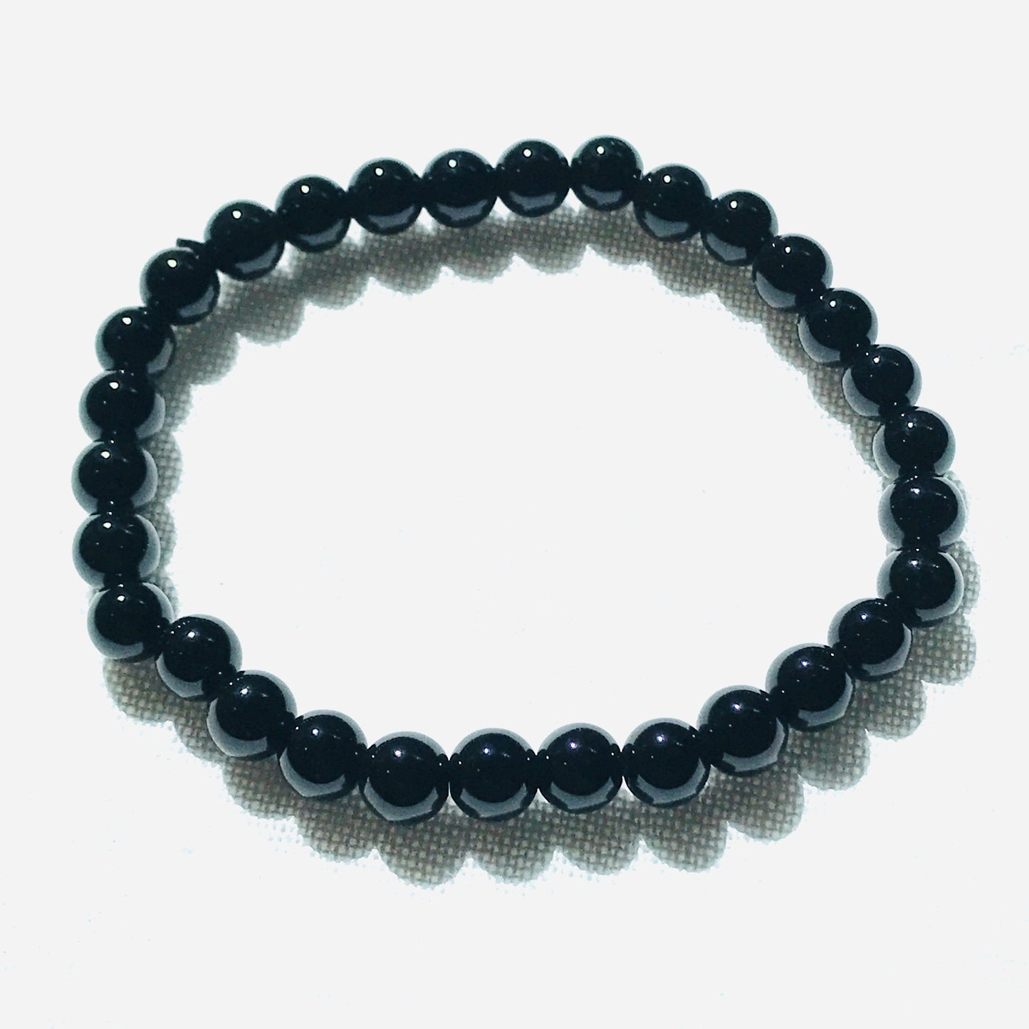 Black Tourmaline Round Bead Bracelet 6mm