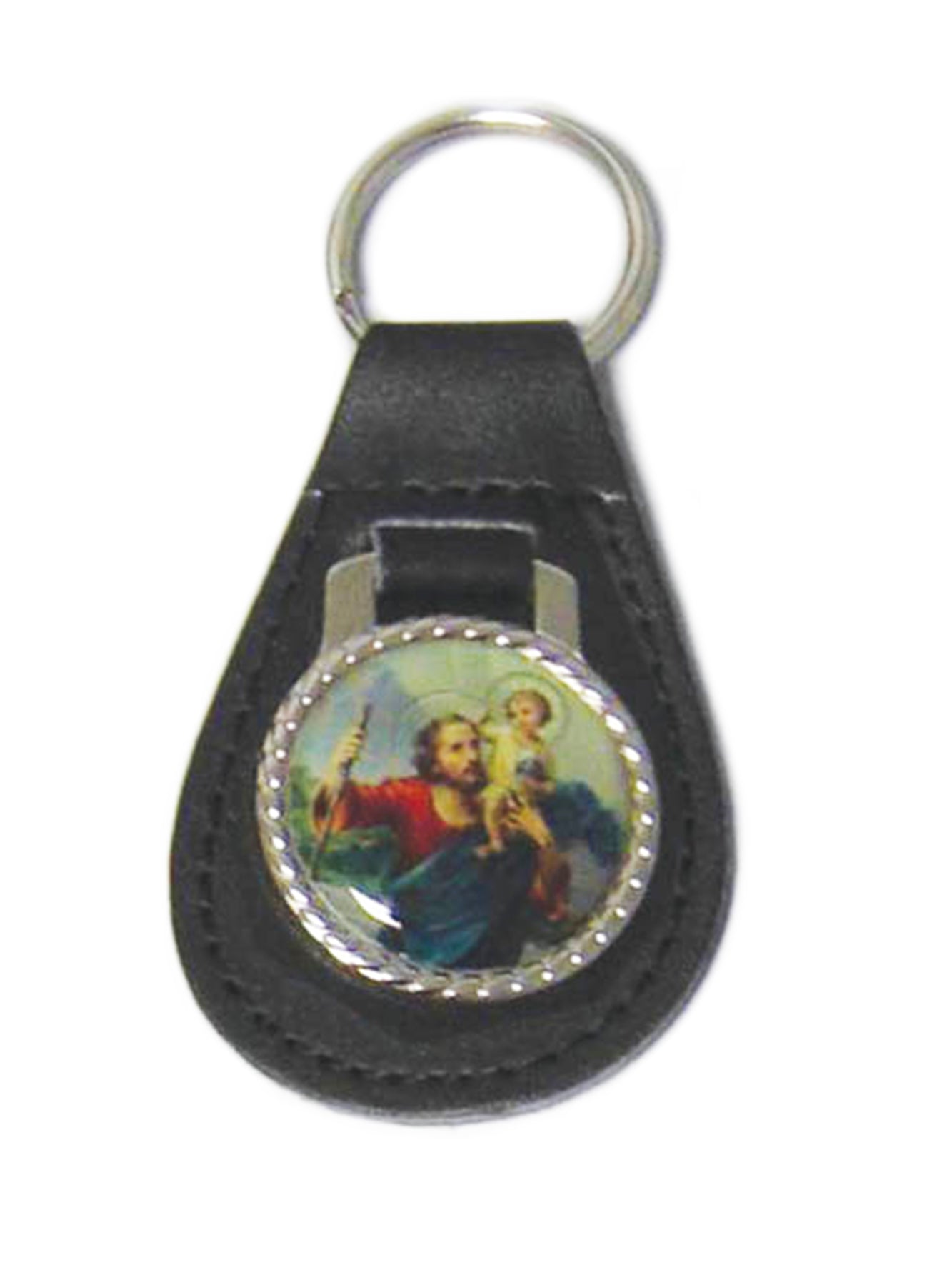 St. Christopher Leather Keyring – Stylish Travel Protection for Life on the Go