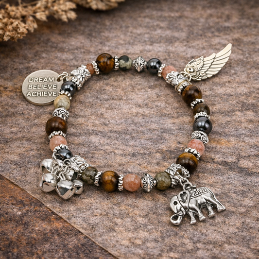 Strength Affirmation Crystal Bracelet –  Empowerment, Resilience & Spiritual Growth
