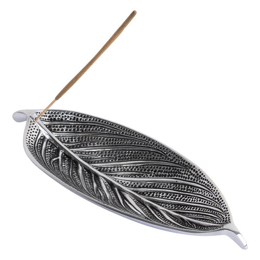 Aluminum Leaf Incense Burner 8.5cmx 25cm