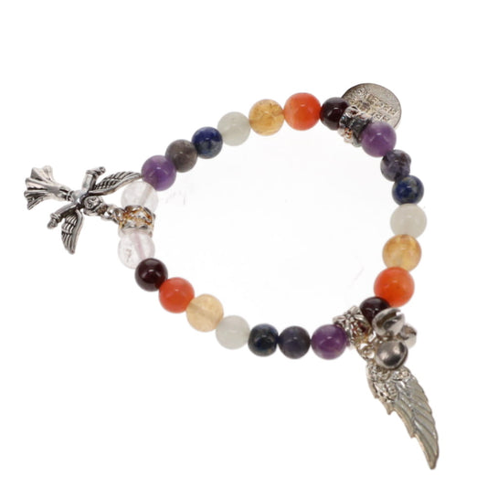 Affirmation Crystal Chakra Balance Bracelet with Charms