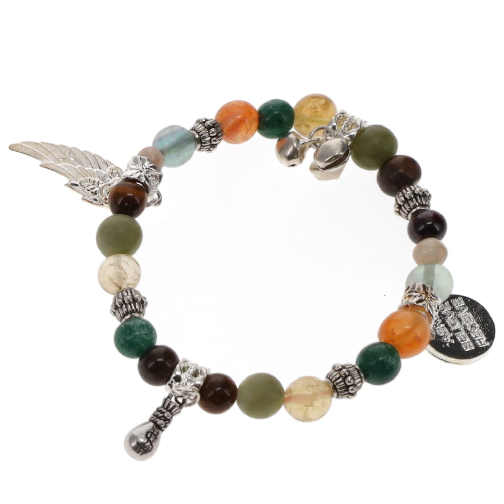 Affirmation Crystal Prosperity Bracelet with Charms