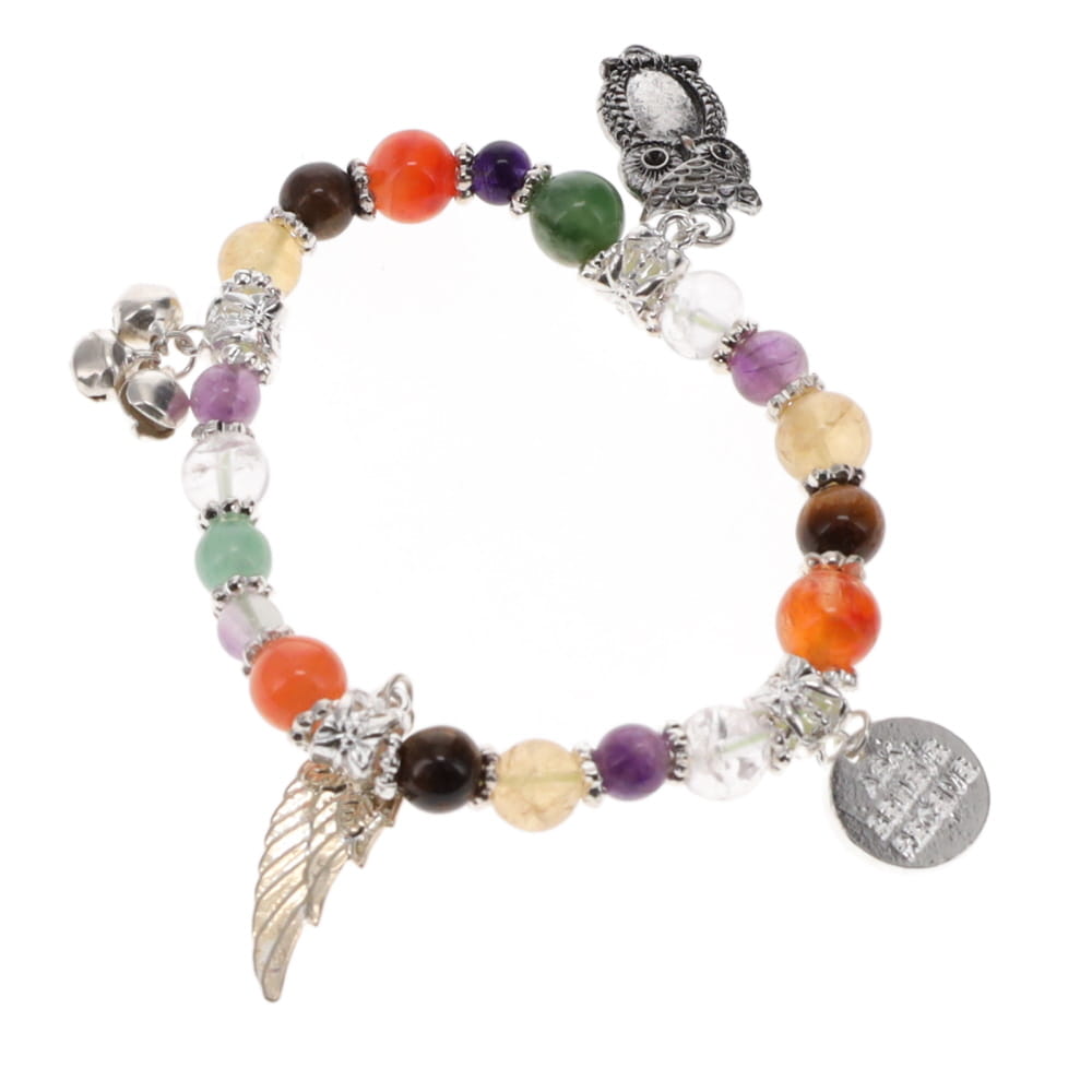 Affirmatiion Crystal Study Bracelet with Charms