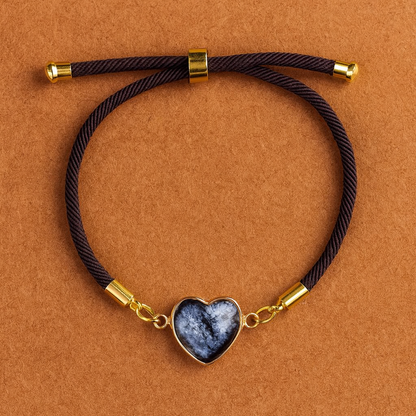 Bohemian Adjustable Love Heart Labradorite Crystal Bracelet – Intuition, Protection & Spiritual Awakening