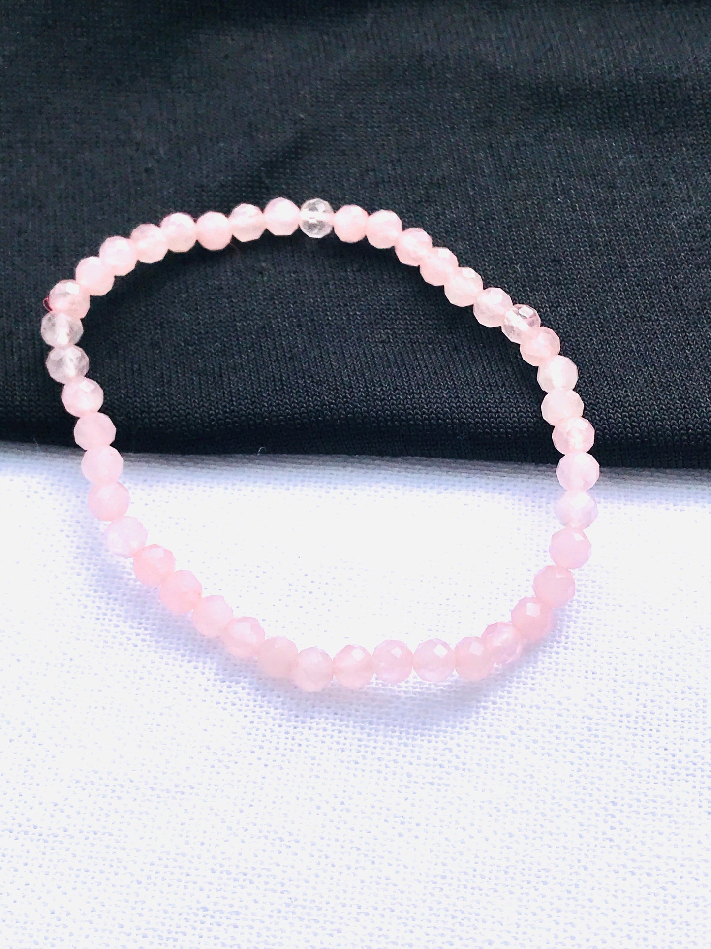 Rose Quartz 4mm Faceted Bead Bracelet