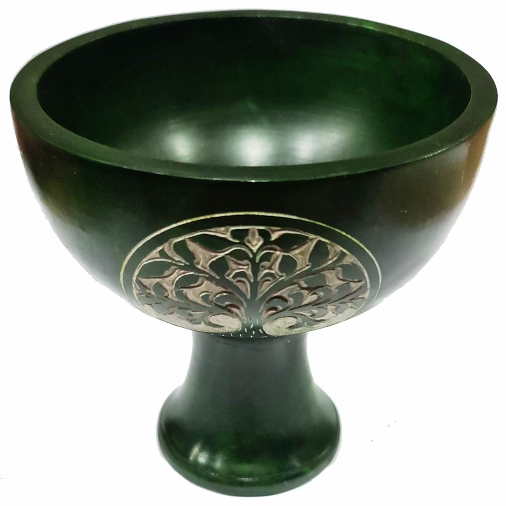 Charcoal Incense burner - (Soapstone Tree of Life) 10cm