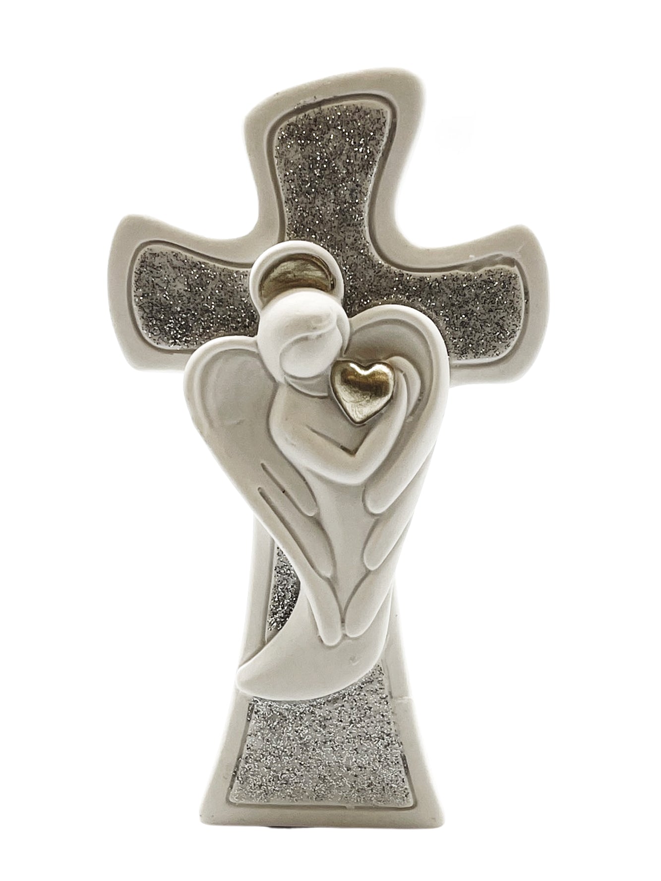 Ceramic Cross with Angel - 53 x 18 x 95mm