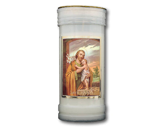 Devotional Candle St Joseph 160 X 62mm - Approx 70hrs