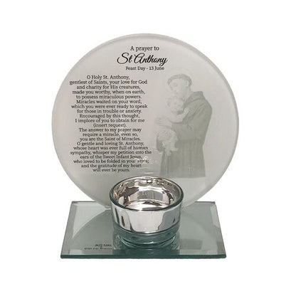 Tealight Candle Holder - St. Anthony (120 x 120mm) – Divine Protection and Comfort