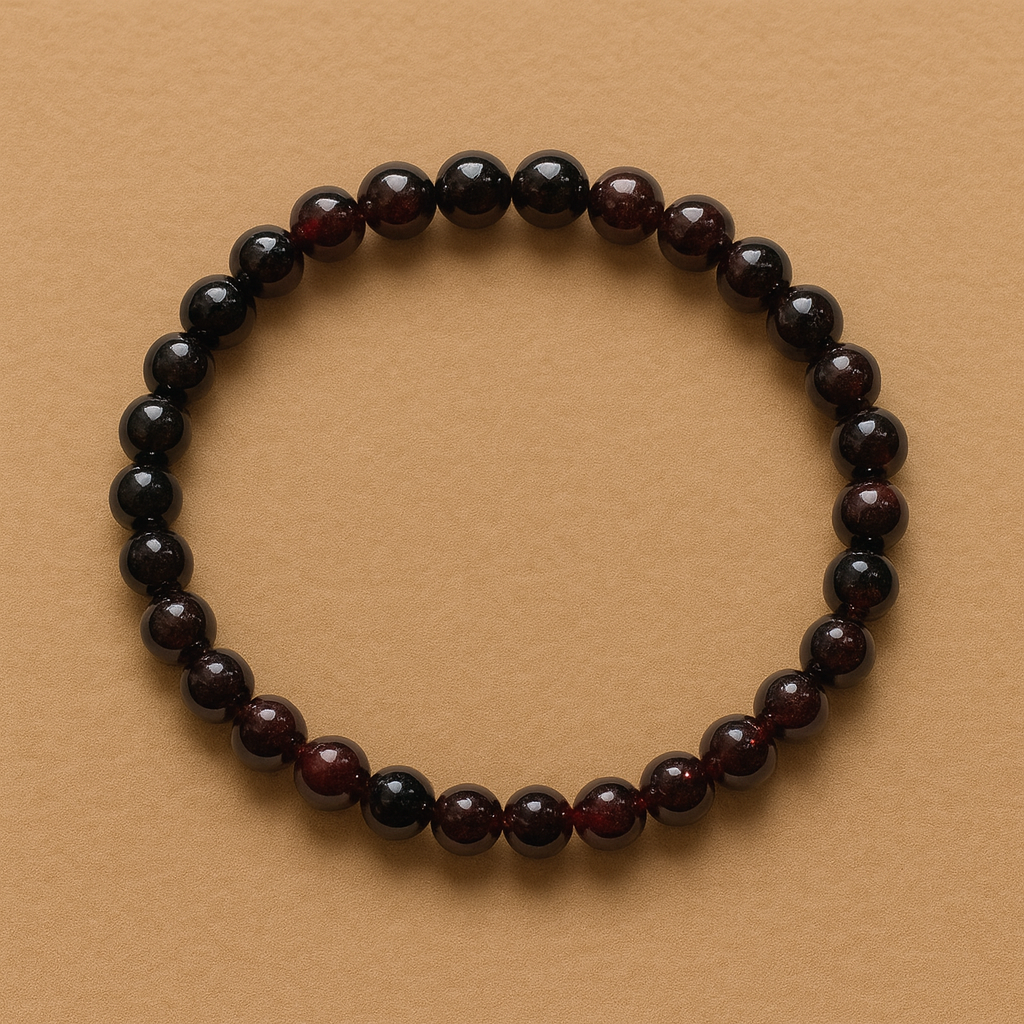 Garnet Crystal Bracelet 6mm – Strength, Passion & Emotional Renewal