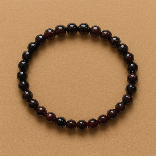 Garnet Crystal Bracelet 6mm – Strength, Passion & Emotional Renewal