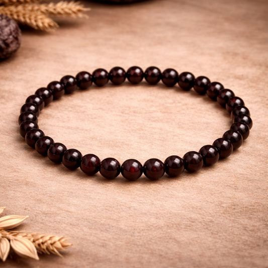 Garnet Crystal Bracelet 6mm – A High-Vibration Bracelet for Strength, Passion & Grounded Energy