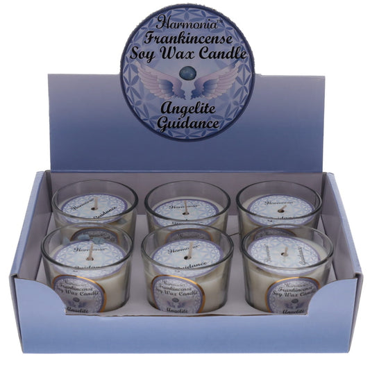 Angelite with Frankincense Scented Guidance Votive Candle