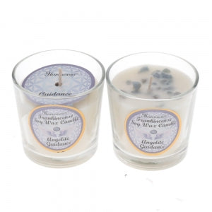 Angelite with Frankincense Scented Guidance Votive Candle