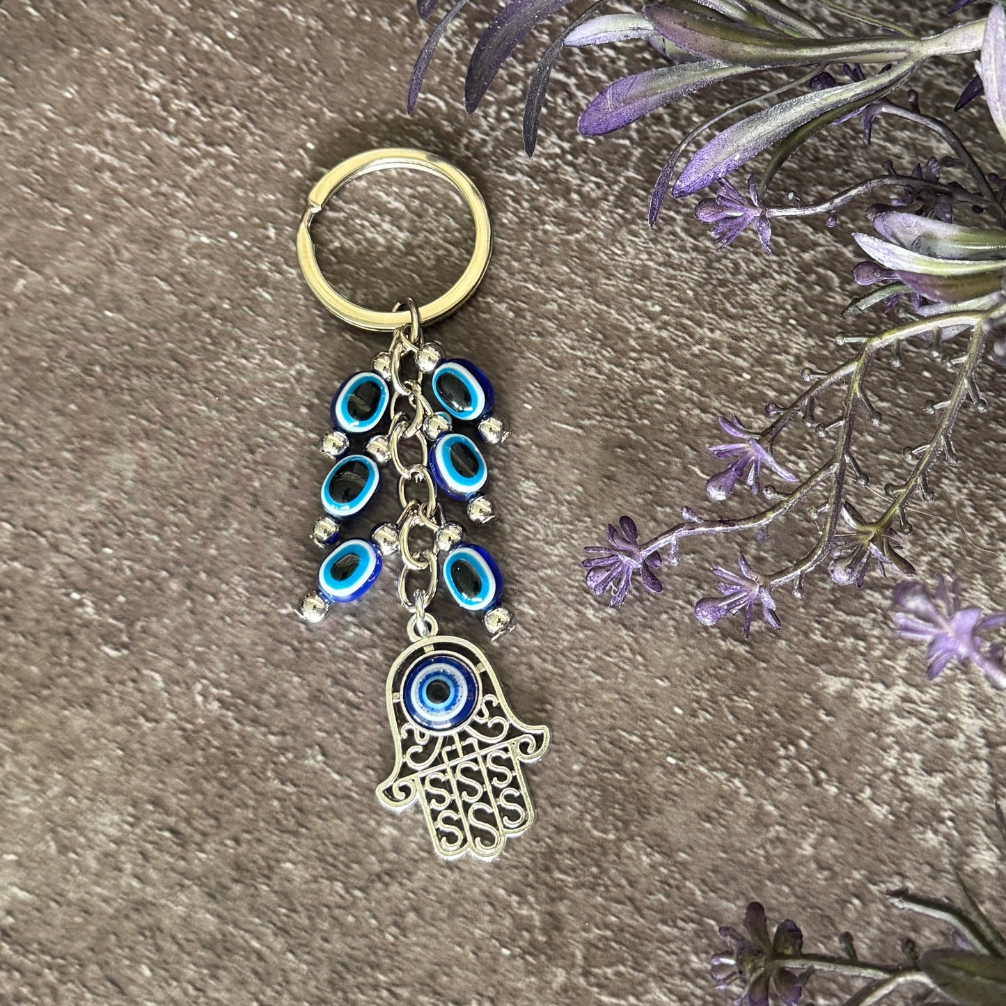 Hamsa Hand with Evil Eye Keychain – Sacred Talisman for Protection & Blessings