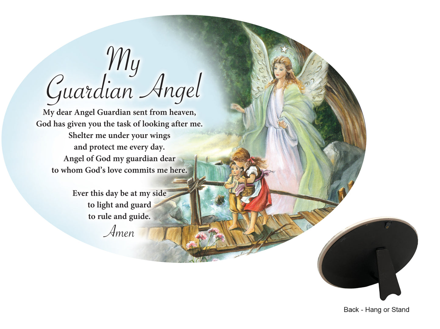 Heavenly Ceramic Plaque - Guardian Angel 230 x 155mm.