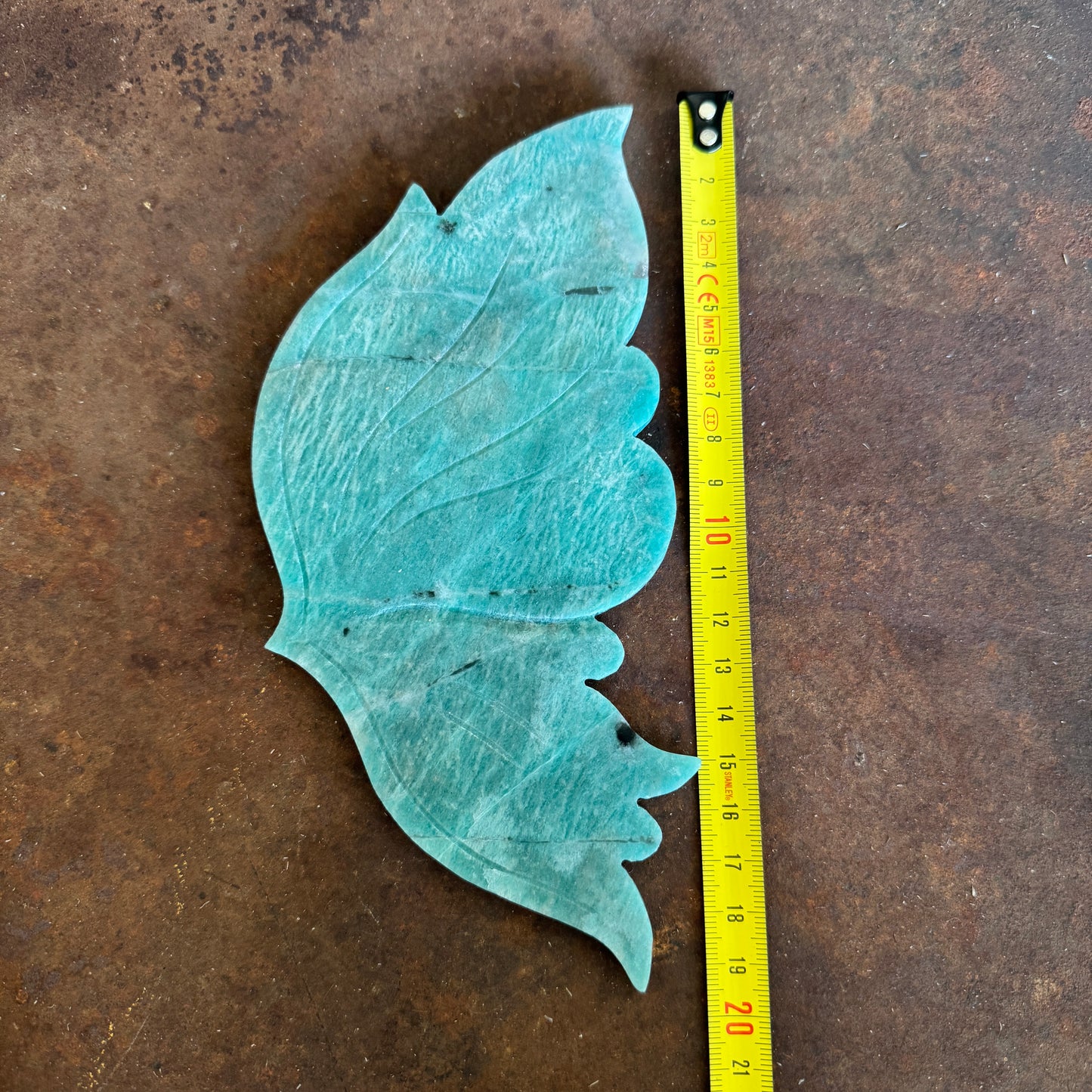 Amazonite Crystal Wings on Angel Stand – Emotional Healing, Spiritual Protection & Divine Balance