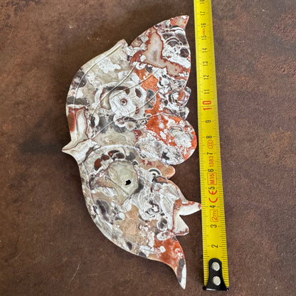 Money Agate Crystal Wings on Butterfly Stand – Abundance, Protection & Spiritual Clarity