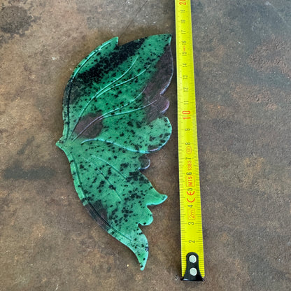 Ruby in Zoisite Crystal Wings on Angel Stand – Emotional Healing, Divine Protection & Spiritual Growth