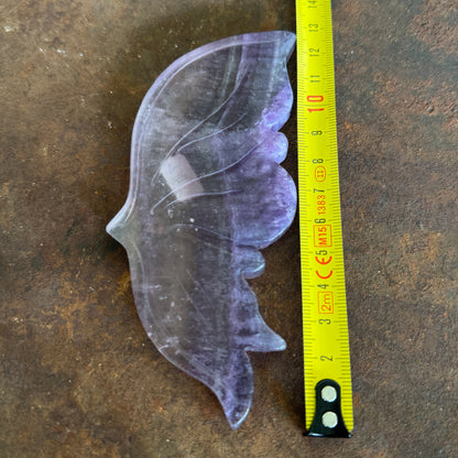 Small Fluorite Crystal Wings on Angel Stand – Emotional Balance, Clarity & Spiritual Healing