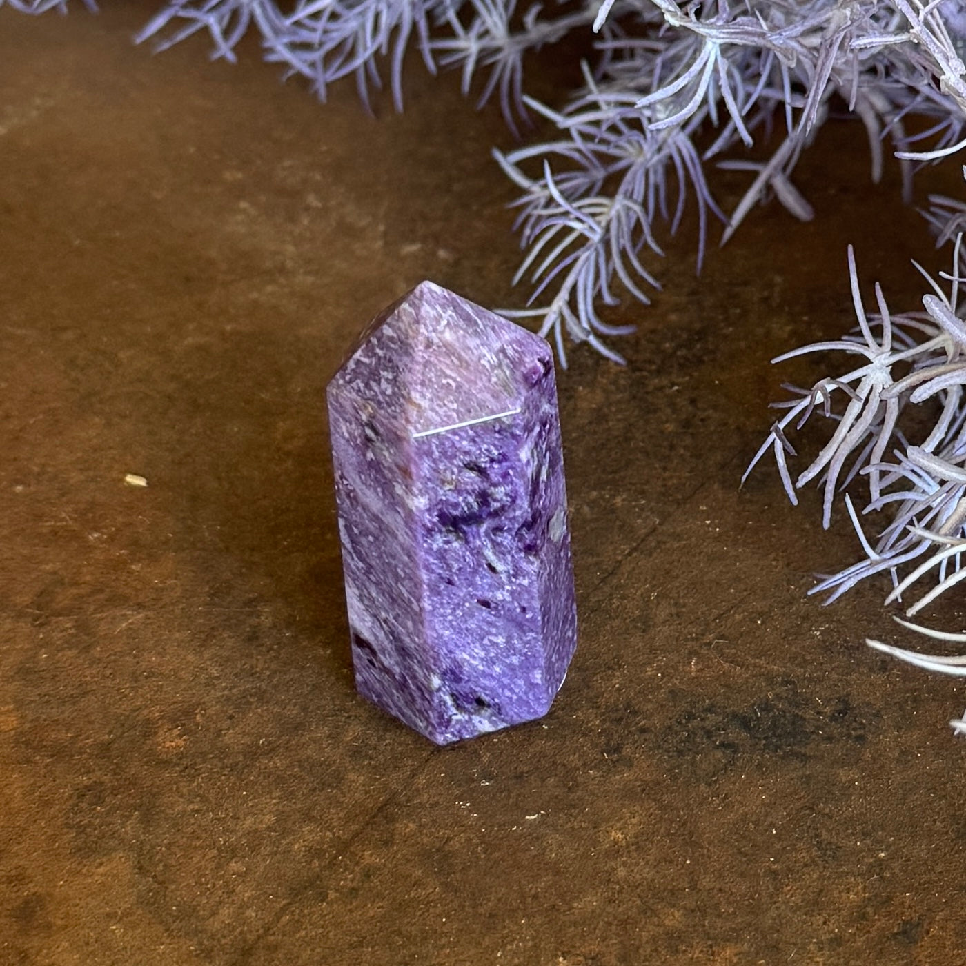 Charoite Crystal Tower – Transformation, Courage & Spiritual Growth
