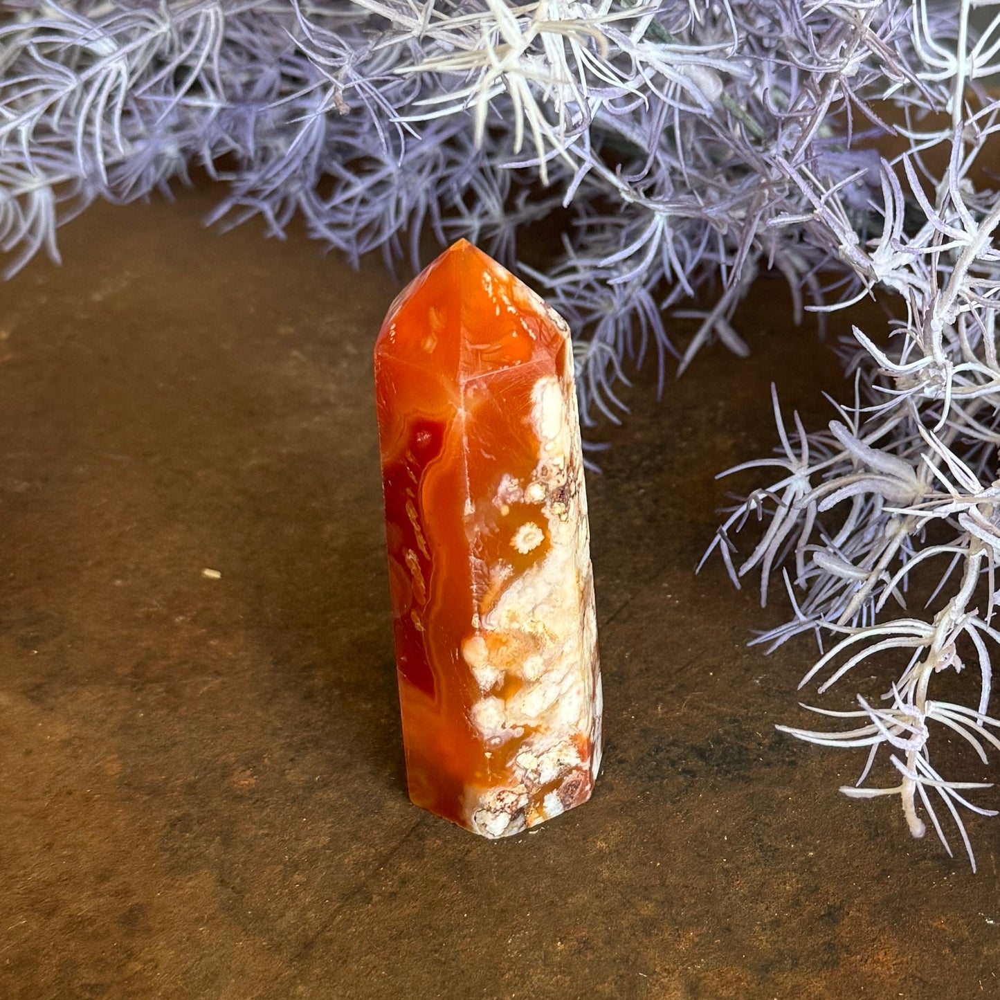 Red Flower Agate Crystal Tower – Spiritual Protection, Manifestation & Divine Feminine Energy
