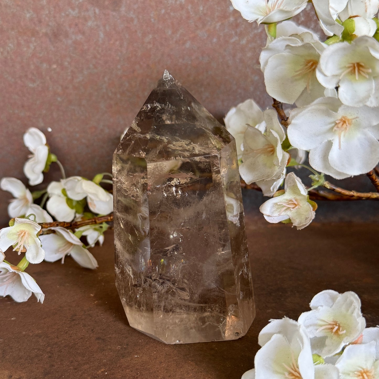 Smoky Quartz Crystal Tower – Grounding, Protection & Emotional Healing
