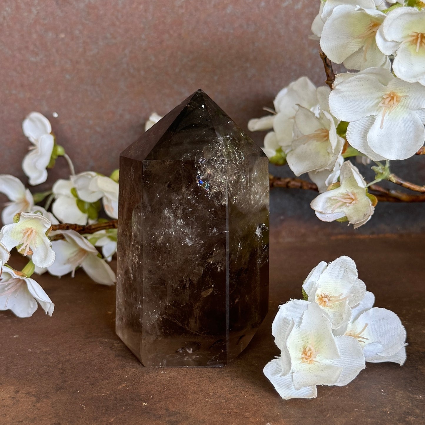 Smoky Quartz Crystal Tower – Grounding, Protection & Emotional Healing
