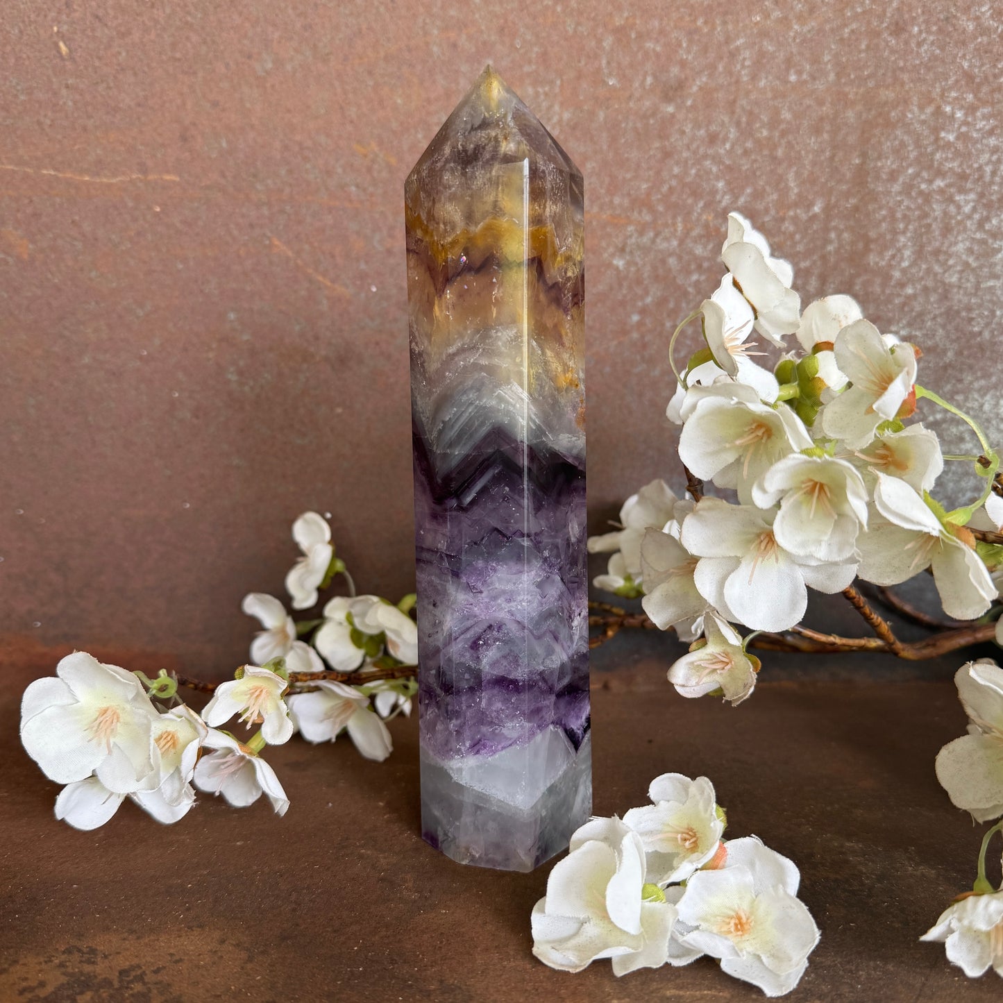 Rainbow Fluorite Crystal Tower – Clarity, Energy Alignment & Spiritual Healing