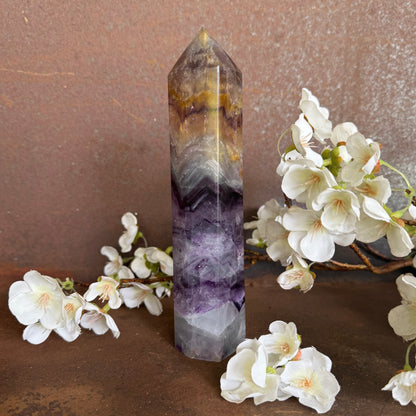 Rainbow Fluorite Crystal Tower – Clarity, Energy Alignment & Spiritual Healing
