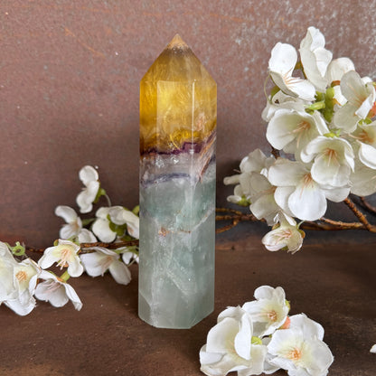 Rainbow Fluorite Crystal Tower – Clarity, Energy Alignment & Spiritual Healing