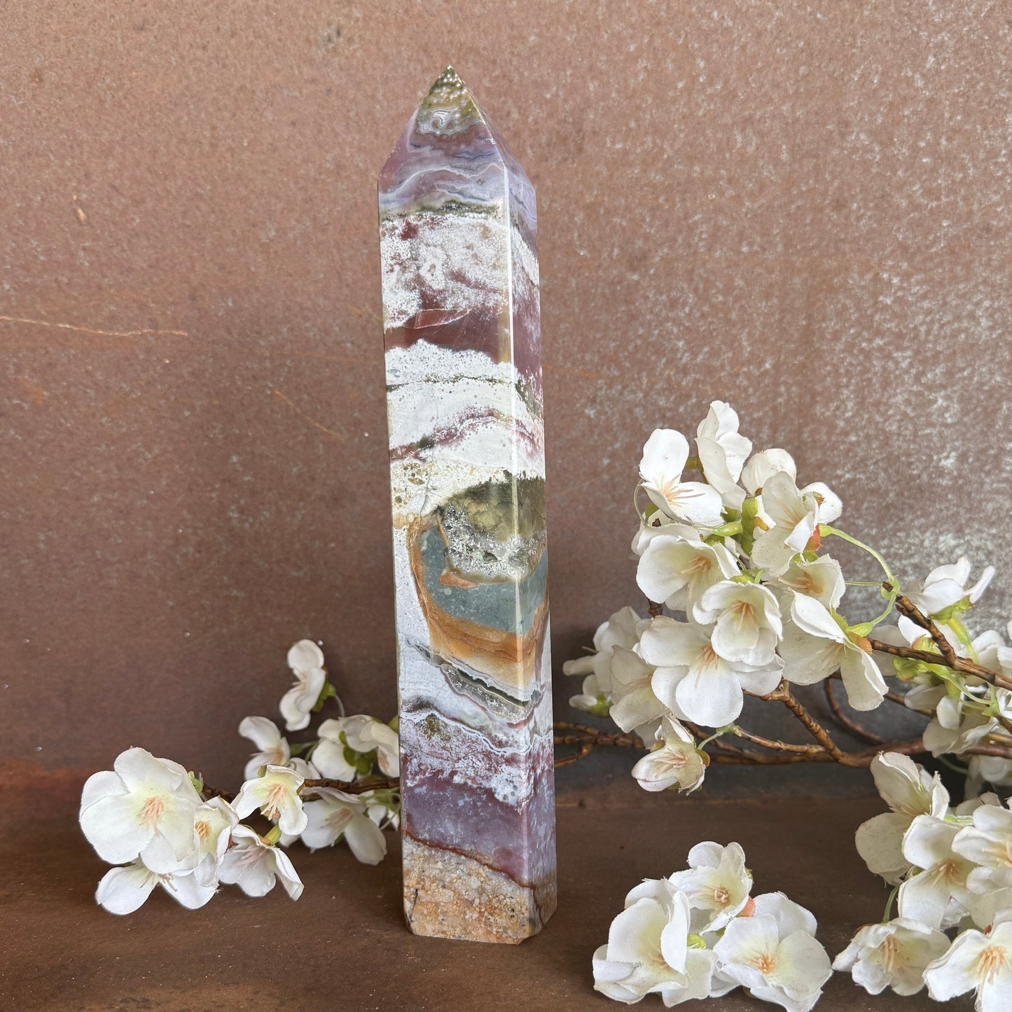 Red Ocean Jasper Crystal Towers – Grounding, Emotional Healing & Spiritual Balance