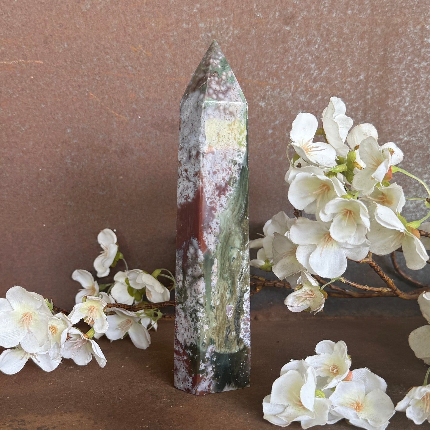 Red Ocean Jasper Crystal Towers – Grounding, Emotional Healing & Spiritual Balance