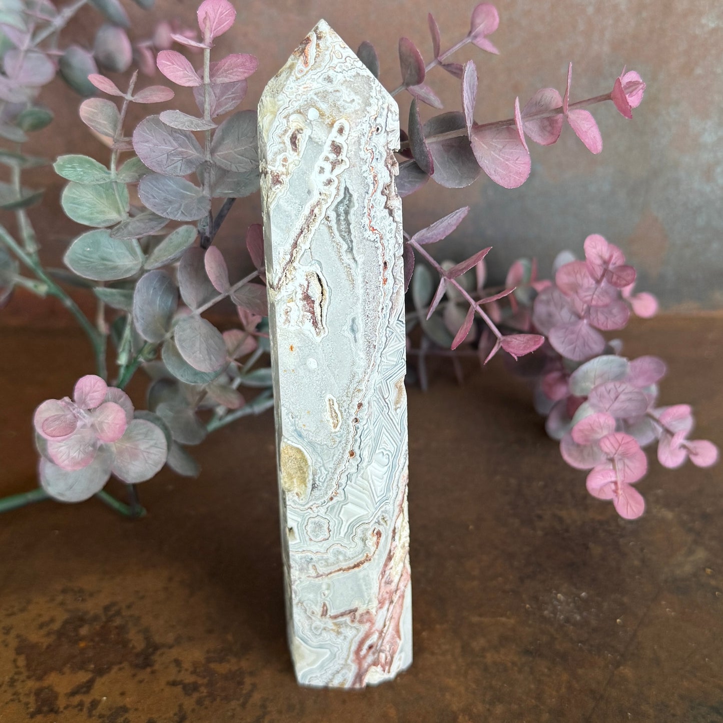 Mexican Agate Crystal Towers – Grounding, Emotional Clarity & Spiritual Transformation