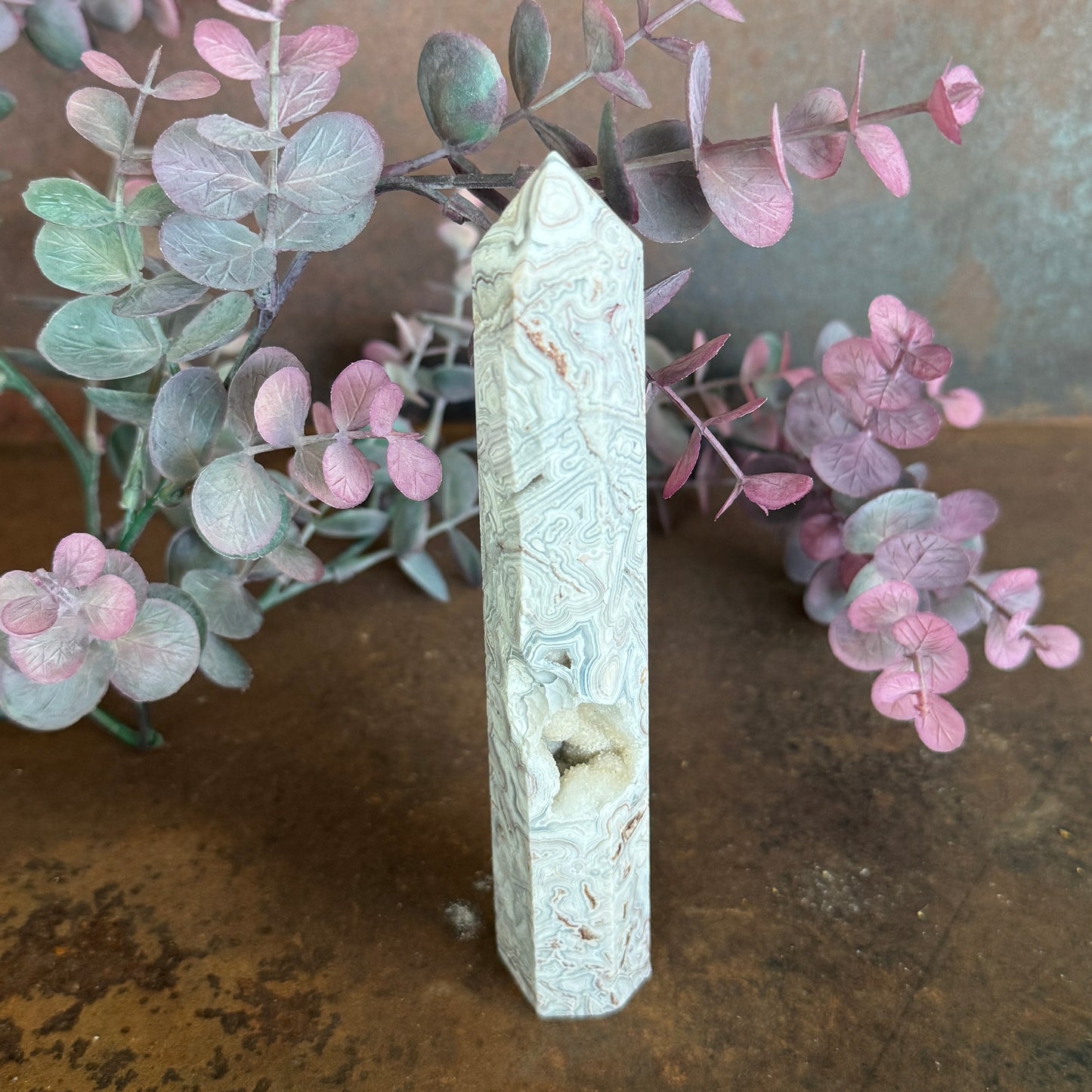 Mexican Agate Crystal Towers – Grounding, Emotional Clarity & Spiritual Transformation