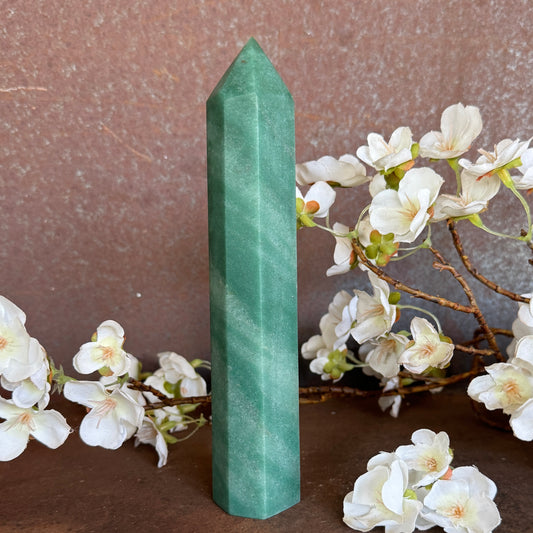 Green Aventurine Crystal Towers – Stone of Prosperity, Luck & Heart Healing