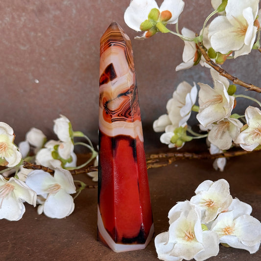 Sardonyx Crystal Obelisk Towers – Strength, Grounding & Spiritual Protection