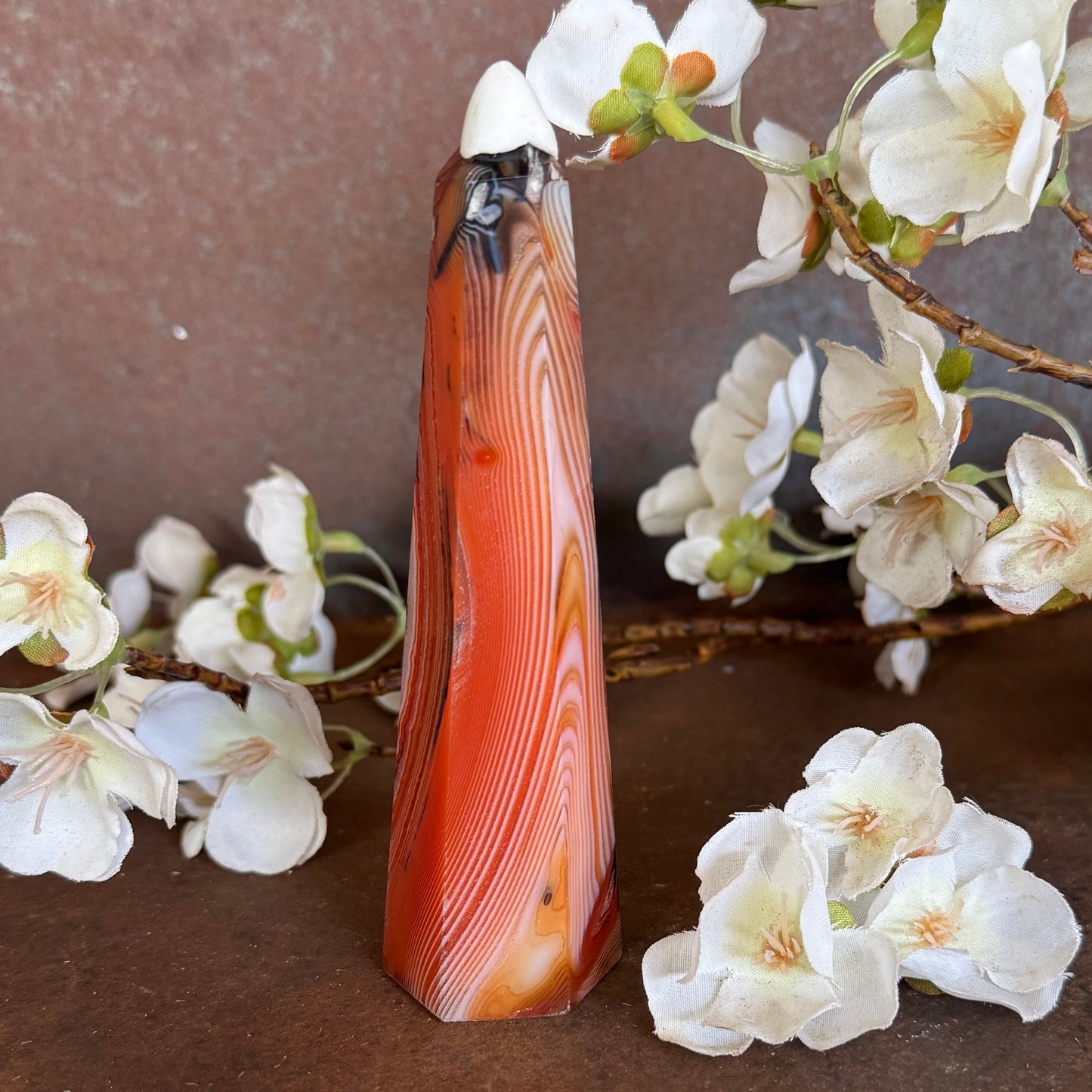Sardonyx Crystal Obelisk Towers – Strength, Grounding & Spiritual Protection
