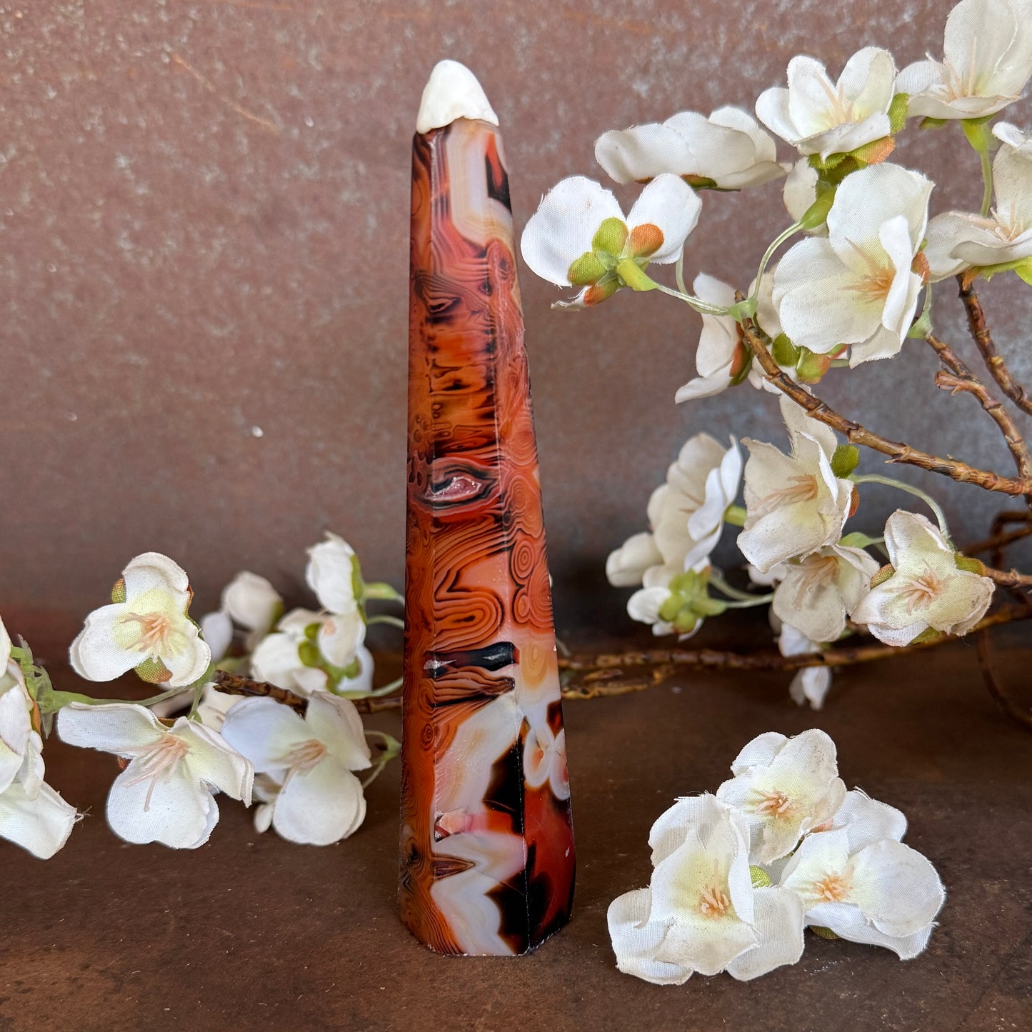 Sardonyx Crystal Obelisk Towers – Strength, Grounding & Spiritual Protection