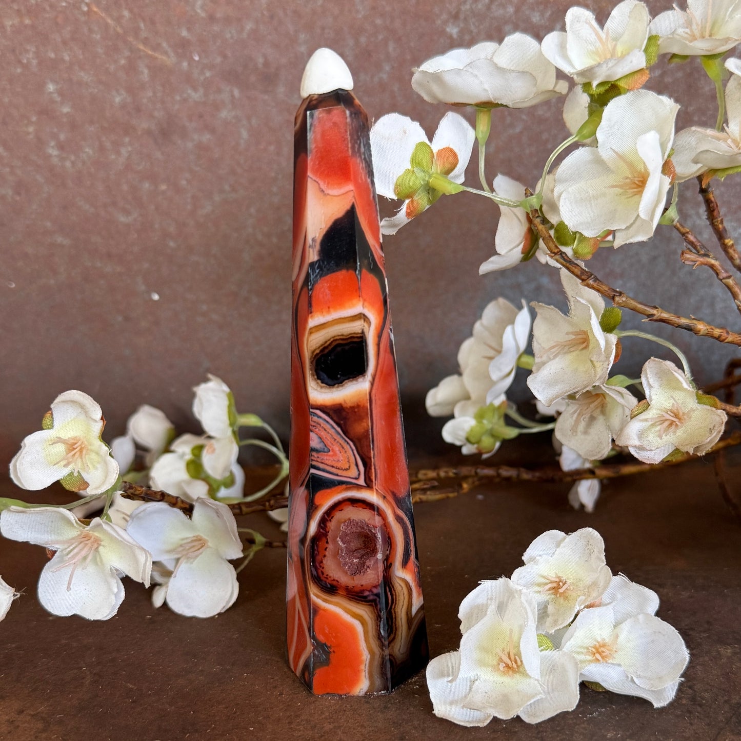 Sardonyx Crystal Obelisk Towers – Strength, Grounding & Spiritual Protection
