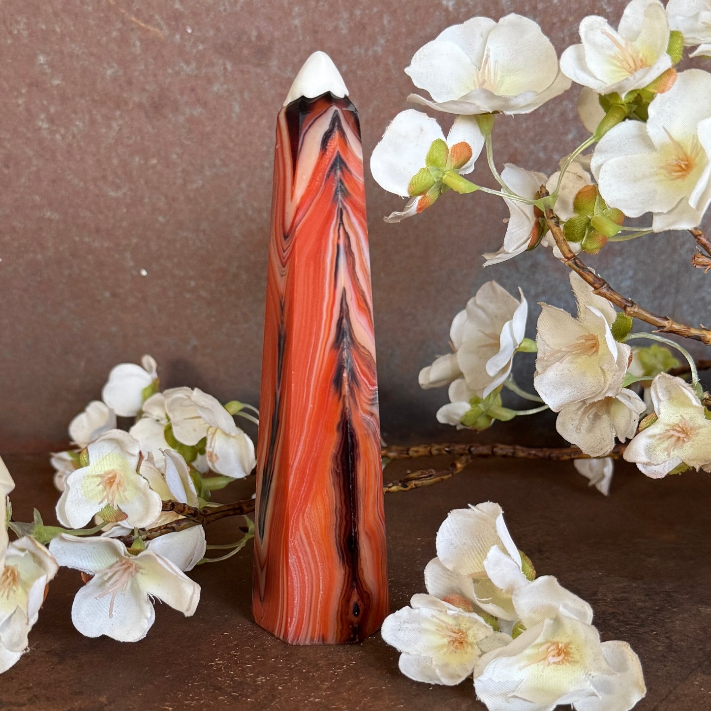 Sardonyx Crystal Obelisk Towers – Strength, Grounding & Spiritual Protection