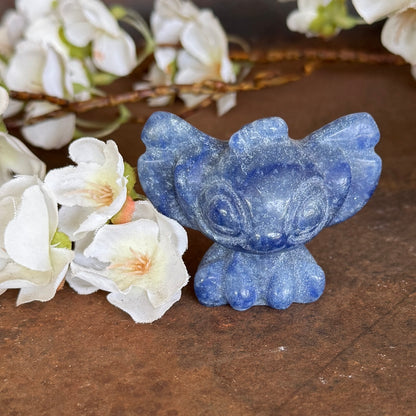 Stitch & Angel Crystal Carvings – Heart Healing, Positivity & Spiritual Protection