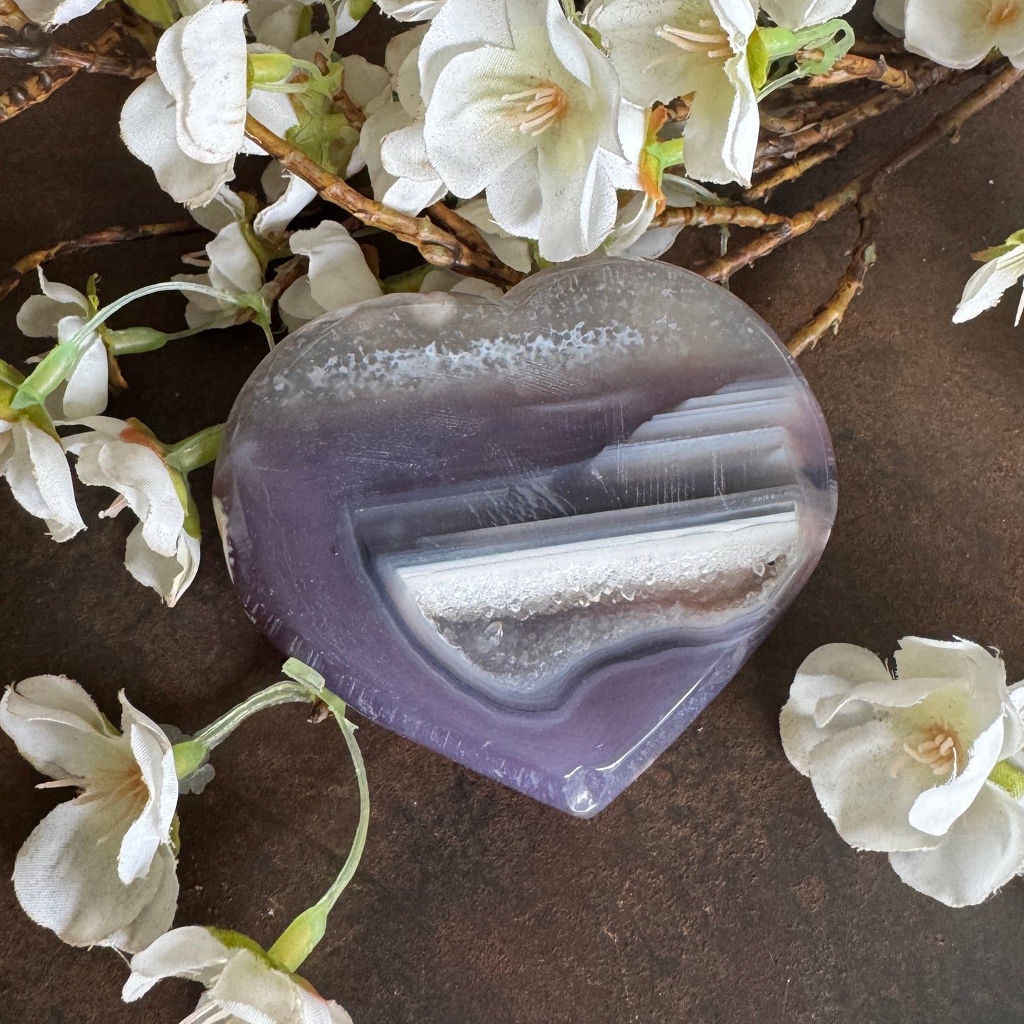 Agate Crystal Geode Druzy Hearts – Protection, Harmony & Spiritual Healing Energy