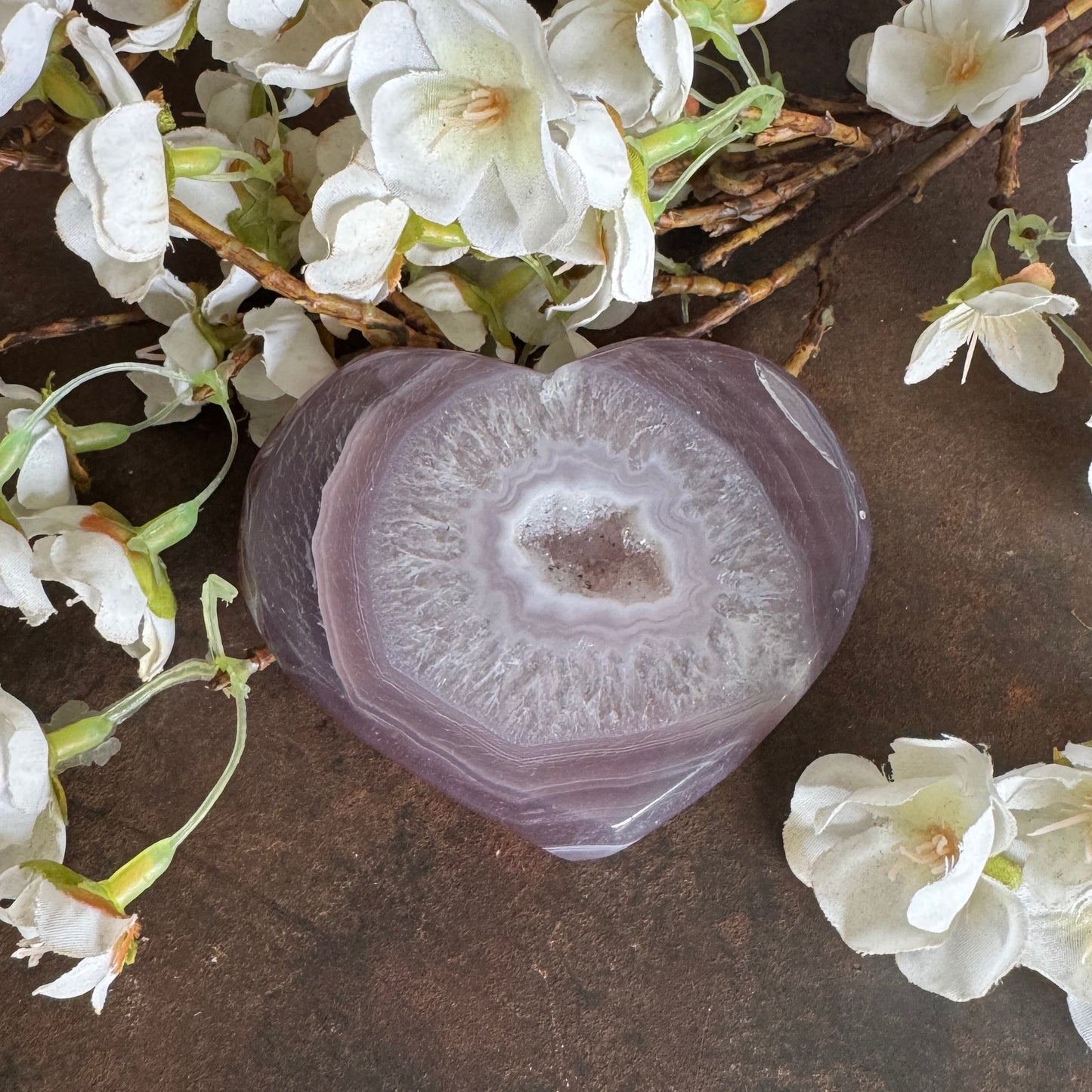 Agate Crystal Geode Druzy Hearts – Protection, Harmony & Spiritual Healing Energy