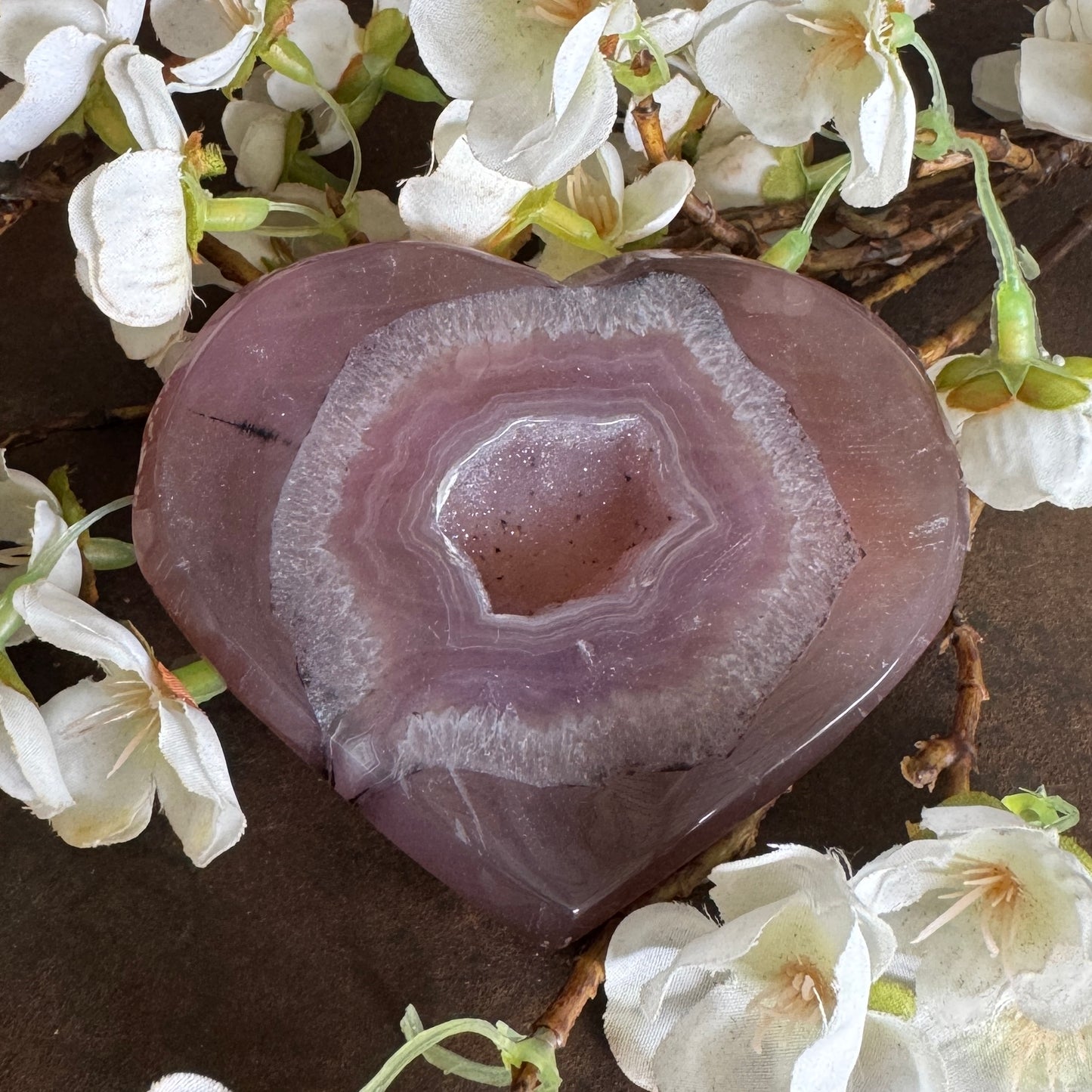 Agate Crystal Geode Druzy Hearts – Protection, Harmony & Spiritual Healing Energy