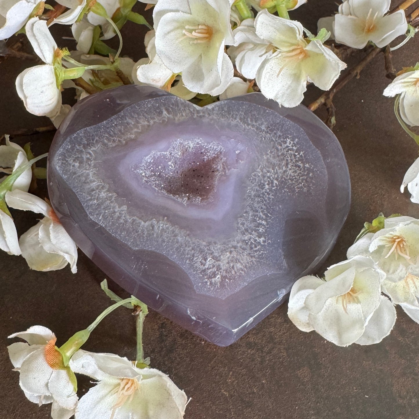 Agate Crystal Geode Druzy Hearts – Protection, Harmony & Spiritual Healing Energy