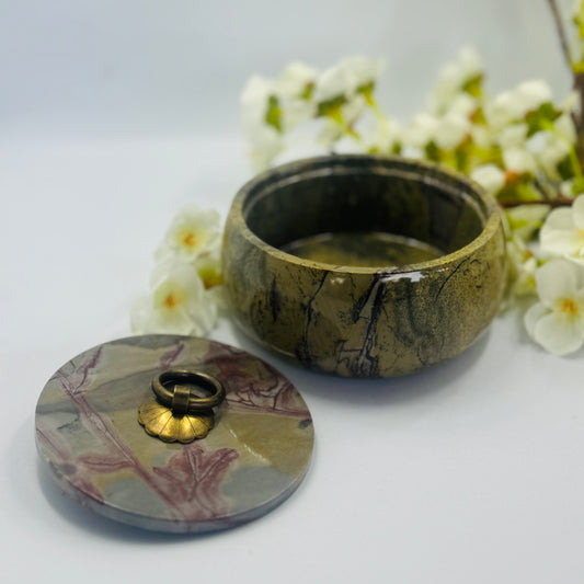 Picture Jasper Bowl with Lid