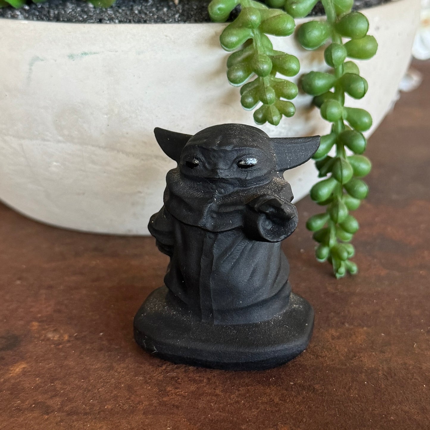 Black Obsidian Grogu Baby Yoda Crystal Carving – Star Wars Inspired Protection, Wisdom & Energetic Grounding