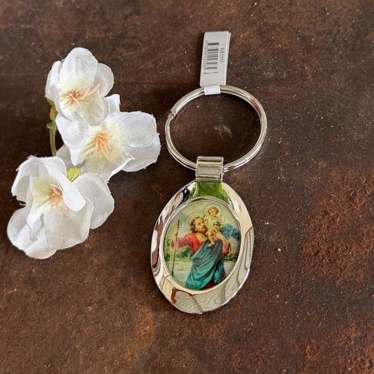Oval St Christopher Keyring – Patron Saint of Travellers | Protection for Every Journey