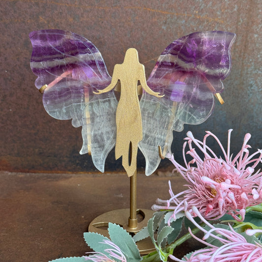 Small Fluorite Wings on Angel Stand